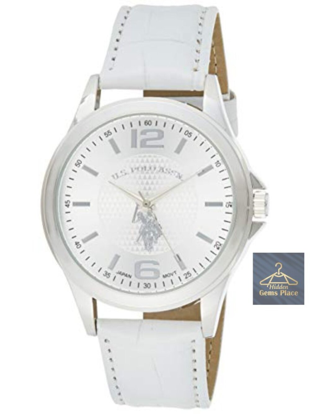 Men's Quartz Wristwatch with Luminous Numerals, Faux Leather Strap